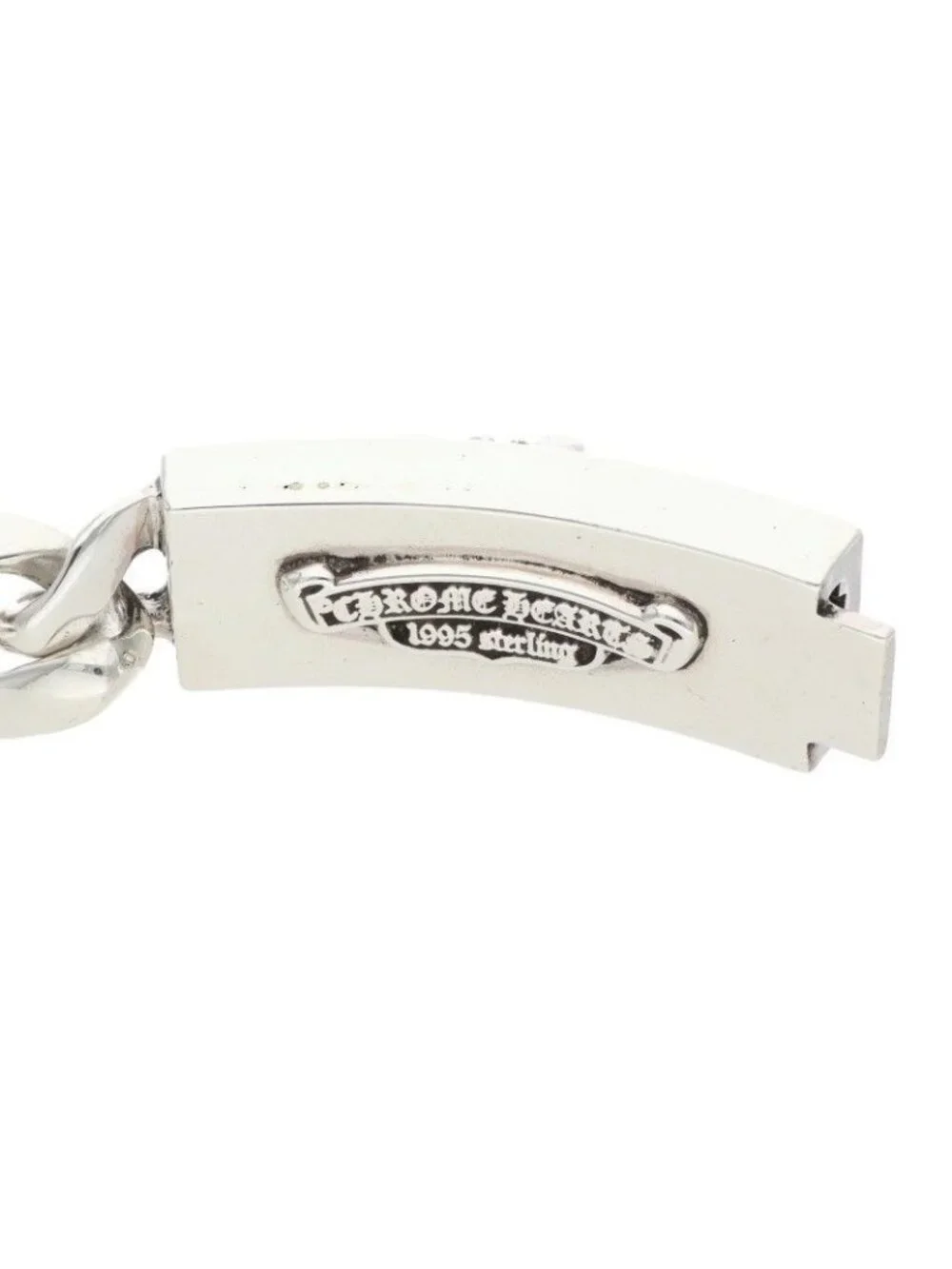 Chrome Hearts ID Dbl Flrl Dggr Double ID Floral Dagger Silver Bracelet